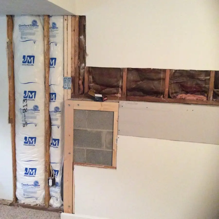 Wall insulation replacement during Structural Drying in Robeson